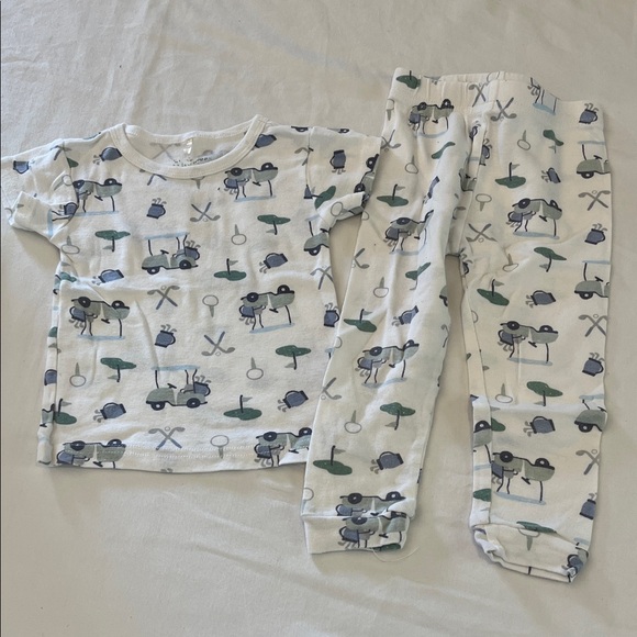 Chick Pea White Pajama Set with Fun Print - Picture 1 of 2
